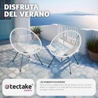 Juego de Sillas de Jardín Exterior Estilo Acapulco Resistente a la Intemperie, Polietileno para Cintas y Patas, Hasta 120kg Negro - details 22