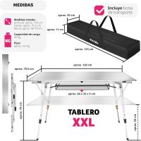 Mesa de Camping Plegable de Altura Ajustable Aluminio con Topes Ideal para Jardín, Balcón, Picnic - details 3