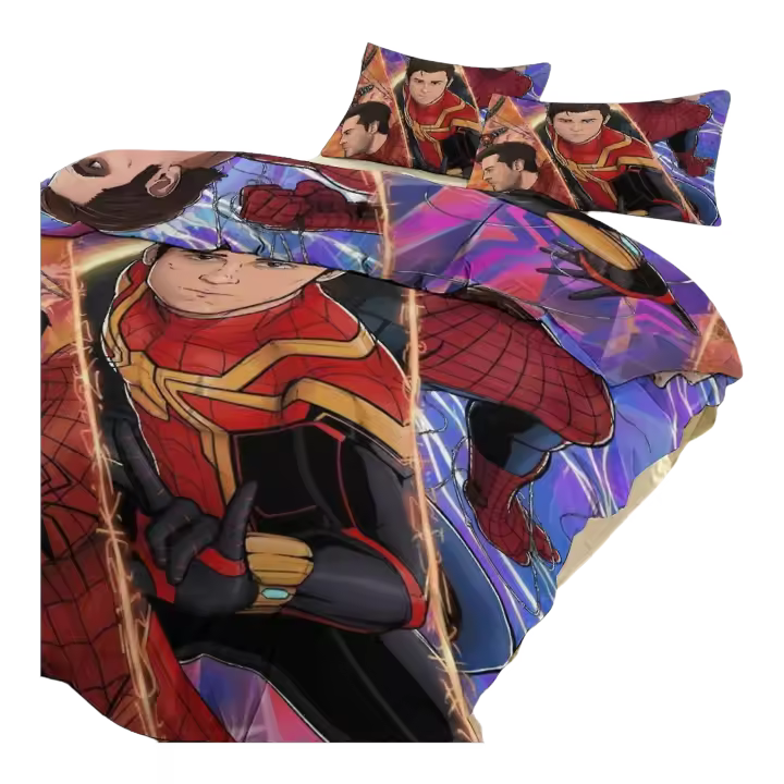 Juego de Ropa de Cama Spiderman Ez416 Conjunto de Cama de 3 Piezas Funda de Edredón, Fundas de Almohada Diseño de Patrón para Hombres, Mujeres, Adolescentes Disponible en Varios Tamaños - 1