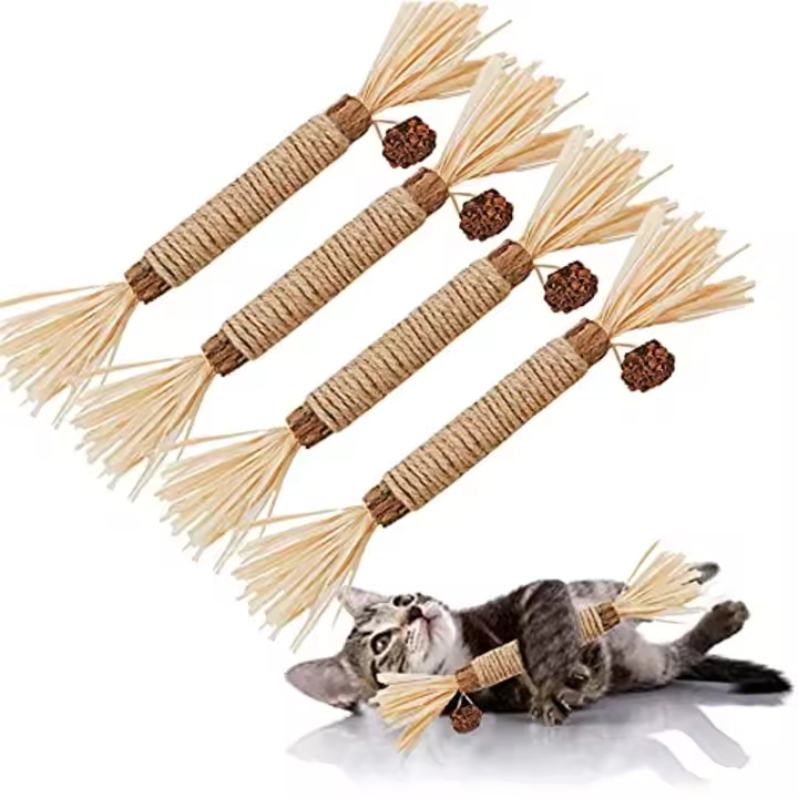 ATUBAN Cat Toys Silvervine Chew Stick,Kitten Treat Catnip Toy Kitty Natural Stuff with Catnip for Cleaning Teeth Indoor Dental - 1