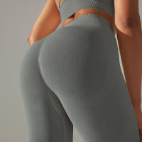 Hamidou-mallas deportivas para mujer, pantalones de Yoga de cintura alta, sin costuras, para correr, Fitness y entrenamiento - details 22