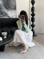 Nuevo temperamento de cabeza puntiaguda de satén, tacones altos, moda para mujer, lazo de perlas, bolsa de tacón fino, sandalias para la cabeza - details 19