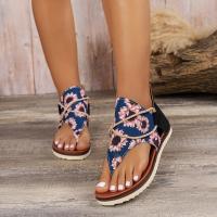 Sandalias planas estampadas con punta abatible para mujer, zapatos de playa a la moda, novedad de 2025 - details 2