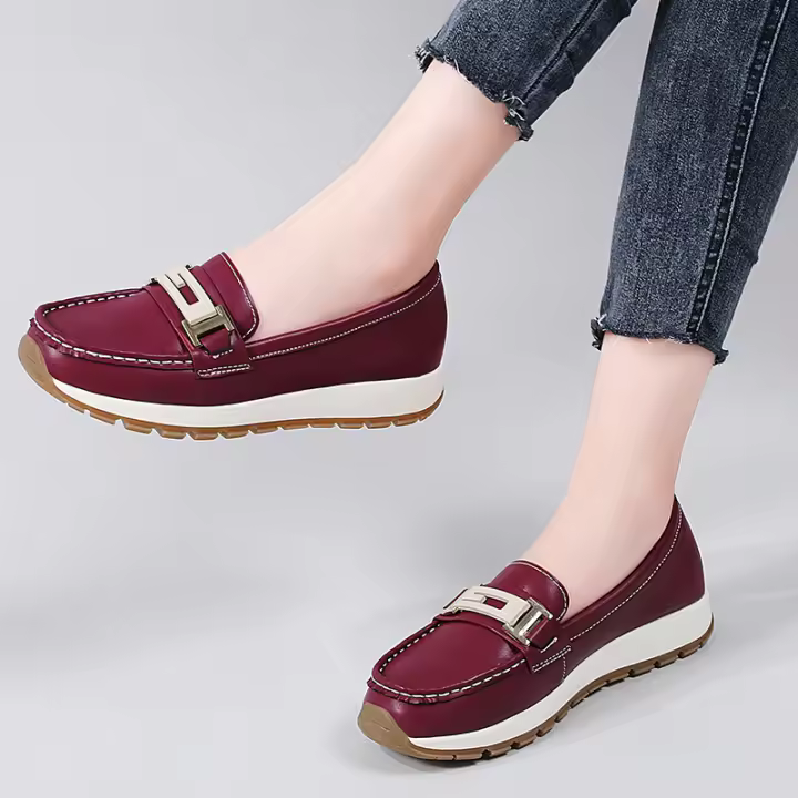 Zapatos casuales de negocios para mujer Mocasines cómodos y ligeros Zapatos planos de trabajo sin cordones - 1