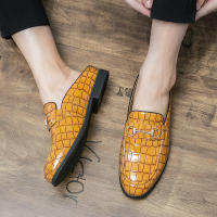 Sandalias con diseño de piedra sintética para hombre, zapatos con hebilla de herradura, tacón versátil, a la moda - details 25