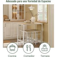 Juego de Mesa Comedor Conjunto de Mesa Alta de Bar con 4 Taburetes y 1 Mesa Gris - details 11