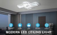 38W Plafón LED rectangular moderno, blanco, 90*50*9cm - luz blanca 6500K 220V - Iluminación Interior de Estilo Nórdico - Para Sala de estar, Dormitorio, Comedor, Salón - details 2