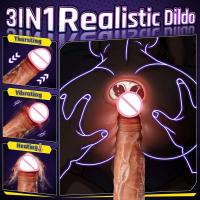 Leten Consolador Vibrador Pene con Vibración 9 Consoladores de Empuje y Calentamiento Juguetes para Adultos para Mujeres Sexo hine Anal 18+ - details 1