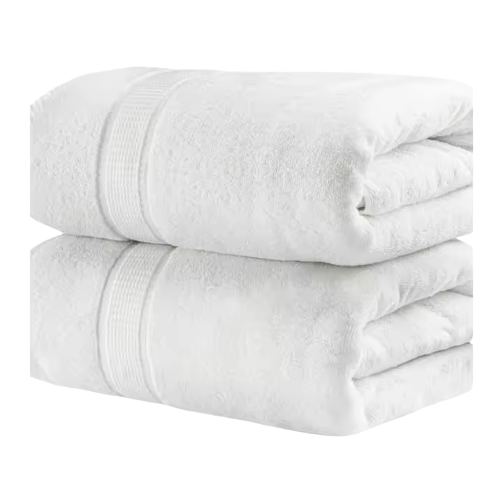 Juego de 2 (80 x 200 cm), Toallas XXL para Sauna, Toallas de Baño, Sábanas de Baño, Toallas Extra Grandes con Gancho Altamente Absorbentes, 100% Algodón (Blanco) - 1