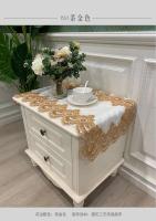 Mantel pequeño ENCE bordado junto a la cama, caja de compras rectangular, 40x80 cm, blanco, funda Antip, europeo - details 8