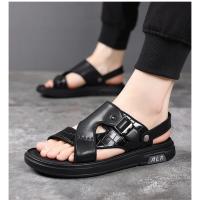 Sandalias de Verano para Hombres Suelas Gruesas, Estilo Casual, Zapatillas de Playa de Cuero Antideslizante, Doble Propósito - details 9