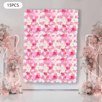 Panel de Pared de Flores Artificiales 3D 15pcs Rosas Falsas para Bodas, Despedidas de Soltera, Decoración al Aire Libre - details 5