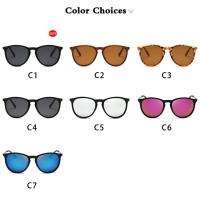 Gafas de sol redondas con montura de Metal para hombre y mujer, lentes de sol con película reflectante, Estilo Vintage, Popular - details 5