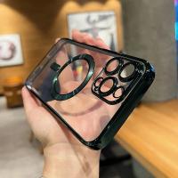 Funda de carga inalámbrica Magsafe transparente de lujo para iPhone 11 12 13 15 16 Pro Max 14 Plus X Xs XR cubierta chapada suave magnética - details 2