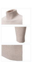 Suéter informal para hombre y mujer, jersey básico elástico de cuello alto, ajustado, cómodo, de punto, para primavera y otoño - details 5