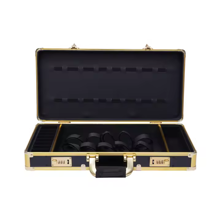 Maleta de peluquero Estuche de transporte Cortadoras Recortadoras Caja de almacenamiento de herramientas Cofre de peluquero 550x270x100 mm / 21.65x10.63 x3.94 pulgadas con bloqueo numérico de seguridad de 3 dígitos - 1