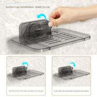 Estante de almacenamiento para enrutador Wifi inalámbrico con ventosa, soporte de almacenamiento montado en la pared transparente sin taladro, resistente al agua con soporte de carga fuerte - details 2