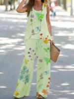 Conjunto de 2 piezas para mujer, tops y pantalones estampados, chaleco elegante, pantalones de verano - details 6