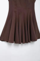 TRAFZA-vestido plisado con cremallera en la espalda para Mujer, minivestido de fiesta informal, sin mangas, liso, elegante - details 12