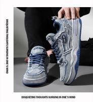 Zapatos de skate retro de mezclilla personalizados para hombre, zapatos deportivos versátiles para hombre, pareja de deportes al aire libre y zapatos casuales. - details 11