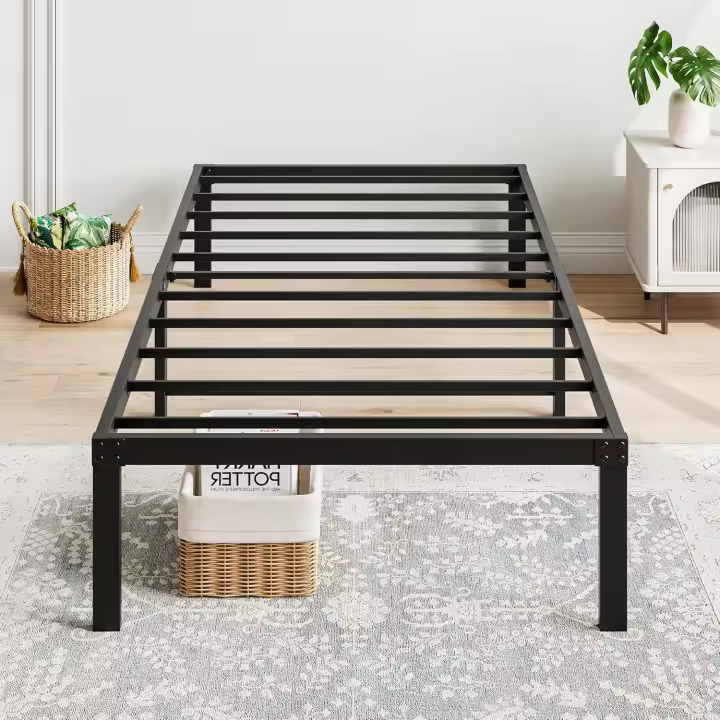 Cama de Metal Moderna Marco de 140 x 200 cm Montaje Fácil Ideal para Adultos, Niños, Adolescentes - 1