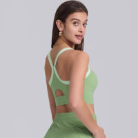 Hamidou-Sujetador deportivo de nailon para mujer, camiseta sin mangas de Color sólido, transpirable, de secado rápido - details 23