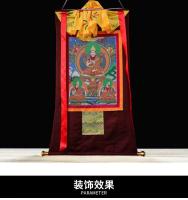 Retreto de Tsongkhapa Thangka Estilo Xizang Tantrico Budismo Bordado de Nepal - details 8
