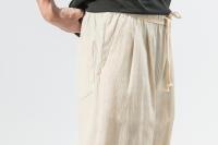 Pantalones casuales de calabazas para hombre, calabazas de lino, de moda, con puños - details 11