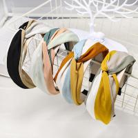 Diadema con lazo anudado cruzado para niña, bandas antideslizantes para el cabello de tela, diadema de Aro para la cabeza a rayas, novedad - details 0