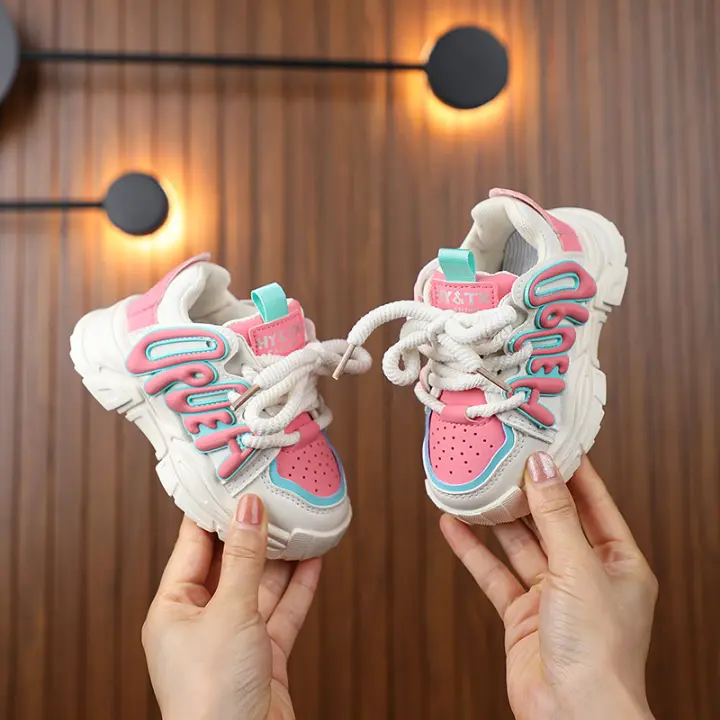 Primavera nuevos zapatos para niñas zapatos deportivos para niños versión coreana moda carta pan zapatos niños papá zapatos - 1