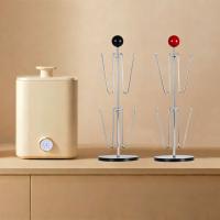 Portavasos de hierro creativo, Base acrílica, estante de almacenamiento para tazas de té al revés, estilo antiguo, ahorro de espacio, portavasos de café para el hogar - details 4