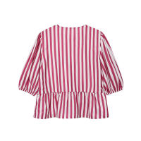 OUWU- Top Elegante A Cuadros Con Lazo Calado Y Cordones Para Mujer, Blusa Corta Elegante Con Cuello Redondo Y Manga Abombada, Camisa Informal De Calle Para Señora Nueva - details 3