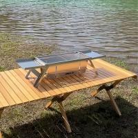 Estufa de Barbacoa Portátil de Acero Inoxidable Ajustable a 3 Alturas Cocina al Aire Libre con Bolsa de Carrito - details 8