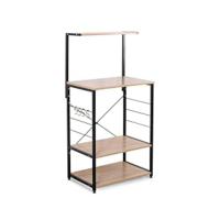 Piso de Metal Estante de Cocina Estante de Almacenamiento de Organizador Multifuncional para Libros Plantas con 5 Estantes Metal + MDF 60x27,5x160CM SSTR0023 - details 8