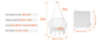 Hamaca colgante SucceBuy: relajación acogedora para cualquier espacio. Esta silla SucceBuy con capacidad de 264 libras, tubo de acero y cuerda de algodón, además de cojín. Ideal para dormitorio, balcón, patio, jardín. - details 6