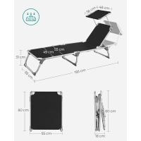 Silla de Senderismo Tumbona Reclinable Plegable, Ligera, 55 x 193 x 31 cm, Carga 150 kg - details 20