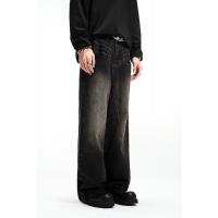 Nuevos vaqueros Retro americanos, pantalones de pierna ancha de talla grande rectos de calle - details 2