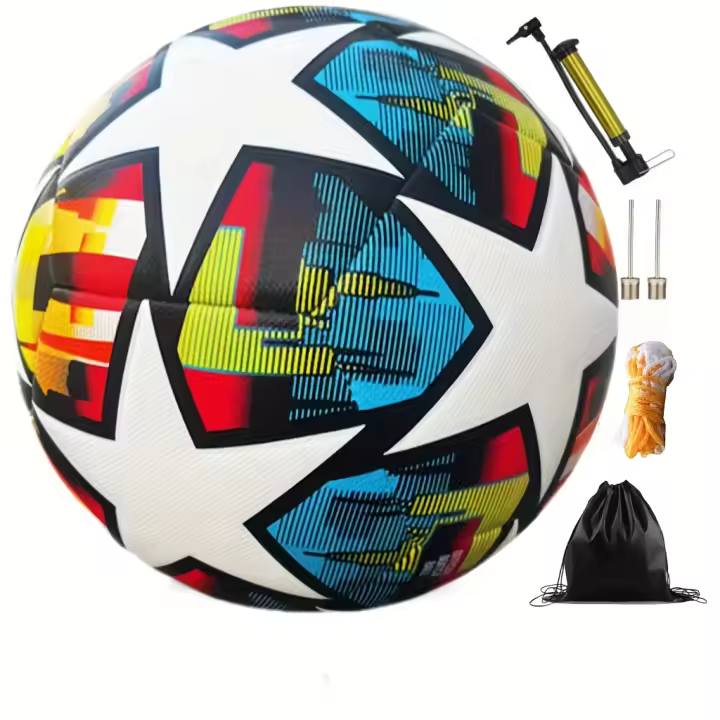 Balón de Fútbol Clásico Pentagrama Número 5 Pelota de Fútbol de PU Cosida a Máquina - 1