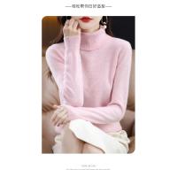 Suéter de cachemira de lana de 100% para mujer, suéter tejido con cuello alto, jerséis de manga larga, ropa de otoño e invierno, Jersey cálido, Tops - details 11