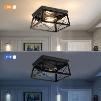 plafón industrial lámpara de araña de granja de 2 luces para cocina isla comedor dormitorio vestíbulo pasillo - details 3