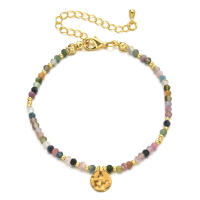 Pulseras y brazaletes de cuentas facetadas de piedra Natural de alta calidad, joyería de cristal para mujer, pulseras de hilo, regalo con cuentas de turmalina - details 3