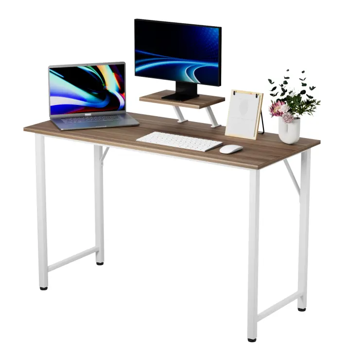 Rcynview Escritorio de Computadora  Estilo Clásico Marco de Metal Ancho de Escritorio de 100cm - 1