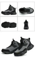 Zapatos de seguridad con botón giratorio para hombre, calzado de trabajo impermeable, botas de construcción con tiras reflectantes, punta de acero, talla 48, Invierno - details 23
