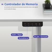 160x70cm Mesa Escritorio Elevable, Mesa Elevable Escritorio, Mesa Gaming Blanco, Secretaria Elevatoria, Memoria de Altura Ajustable, Adecuado para Estudiar, Trabajar, Juegos - details 4