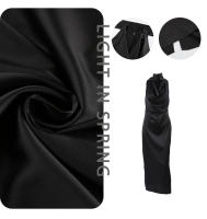 Vestido elegante de moda con cuello oscilante y cuello Halter, novedad de verano, vestido ceñido de satén con cintura ajustada - details 2