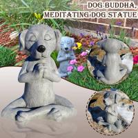 Estatua de Yoga para Perros Buda Meditación Resina Decoración Exquisita para el Hogar Adorno de Jardín Artesanía de Arte de Pieza Novelty Gifts - details 0