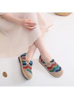 Zapatos de cáñamo de estilo étnico, de tela, de suela plana y lino bordado, transpirables y clásicos, para mujer, antideslizantes para interiores y exteriores, 2025 - details 10