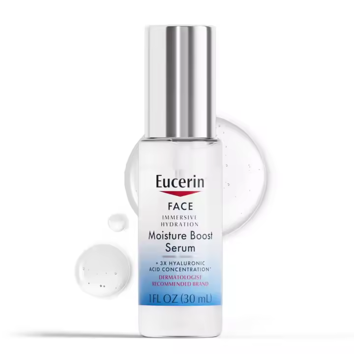 Eucerin Immersive Hydration Moisture Boost Face Serum, suero de ácido hialurónico ultraligero que suaviza las líneas finas y las arrugas, - 1
