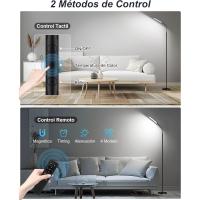 Lámpara de Piso de Alta Brillo de 18W Control Remoto y Táctil Ajuste Lineal de Temperatura de Color y Brillo para Sala de Estar, Dormitorio, Oficina - details 2