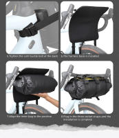 Rhinowalk-arnés para manillar de bicicleta, bolsa impermeable de 8L-13L para bicicleta de montaña, carretera, grava, Bikepacking, bolsa seca extraíble, ciclismo frontal - details 12